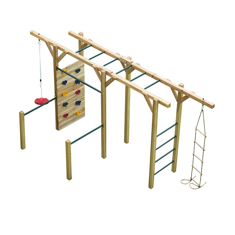 Kids Outdoor Monkey Bars - Деревянный спортивный комплекс 6 в 1