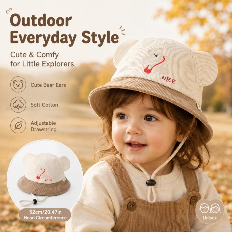 Детская панама с ушками медвед – обзор и цена Kids Outdoor Hat
